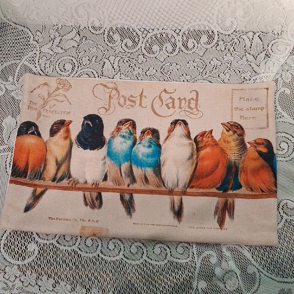 Bird Print Cushion/ Pillow  Cover - Vintage Looking 6227